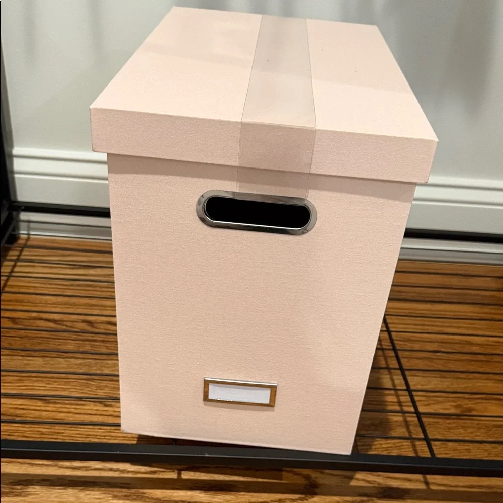 Threshold Pink Storage Filing Box with Lid